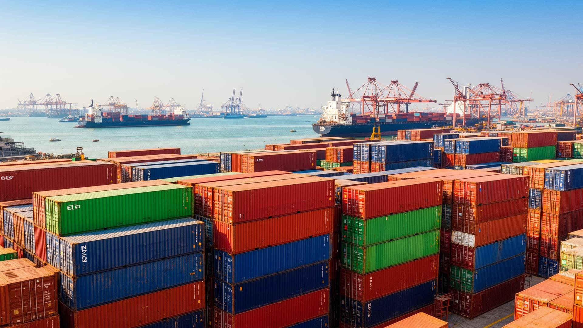 Shipping containers at Indian port